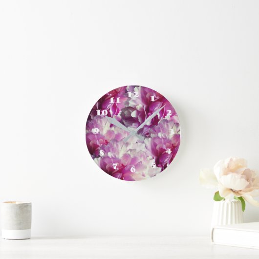 PinkPeoniesの活気づけるな日の柱時計 ラウンド壁時計 (ホーム)