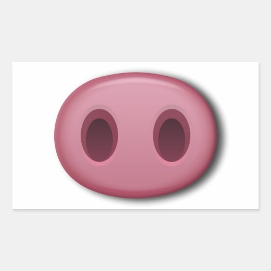PinkPigスナウト 長方形シール (正面)