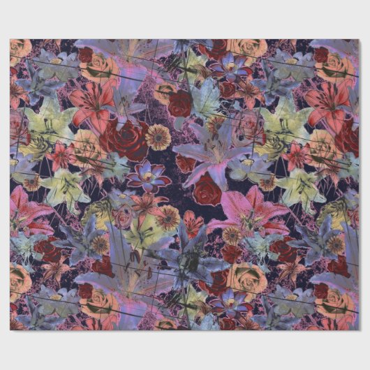 PinksとLilacsとのヴィンテージフローラ ラッピングペーパー (フラット)