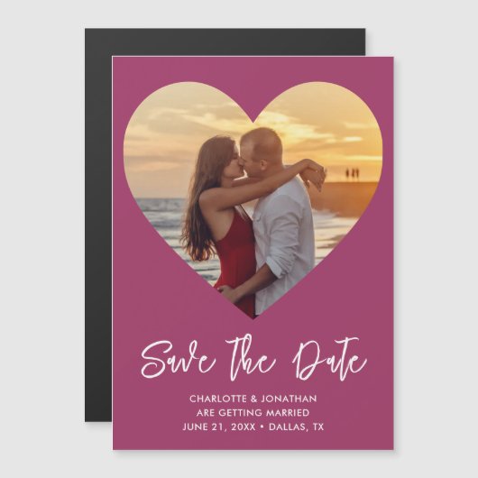 Pink's 結婚 Photo Save The Date Magnetic Card (正面/裏面)