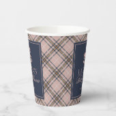 PinkTartan Plaid Classic Rocking Horse Baby Shower 紙コップ (左)