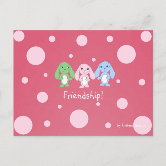 Pinky Bunny & Friendsはがき ポストカード (正面)