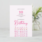pinky candles girl birthday invitation 招待状 (スタンド正面)