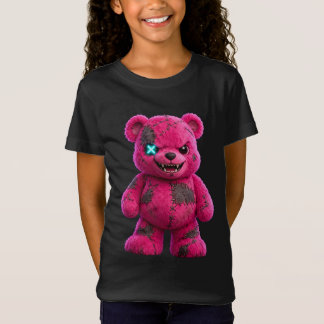 Pinky Cute Pink Halloween Kids Teddy Bear Plush Tシャツ