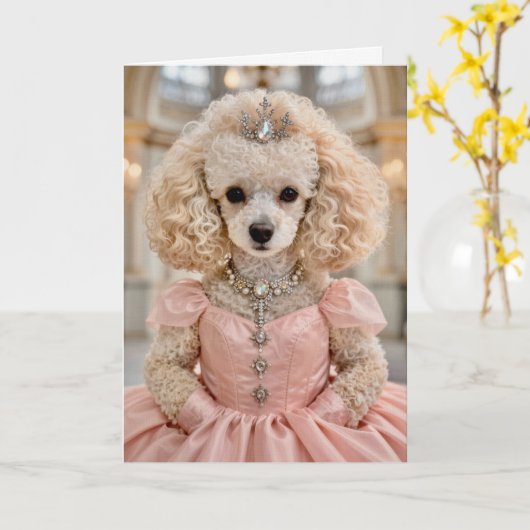 Pinky Poodle Blank Card  カード (黄色い花)