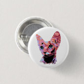 Pinky Sphynx Cat 683 缶バッジ (正面&裏面)