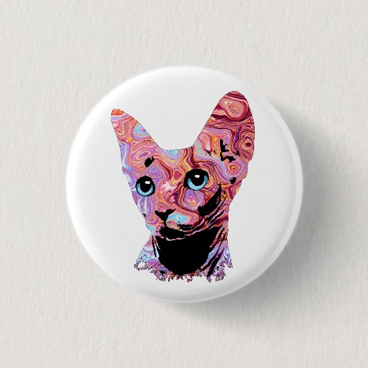Pinky Sphynx Cat 683 缶バッジ (正面)