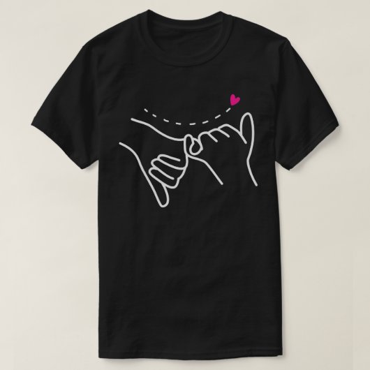 Pinky Swear Friendship Eid Heart BFF Friends  Tシャツ (デザイン正面)