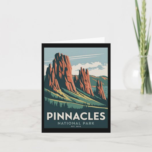 Pinnacles National Park Vintage Camping Hiking Men カード (正面)