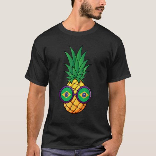 Pinneaple Brazilian Vacation Brazil Flag Tシャツ (正面)