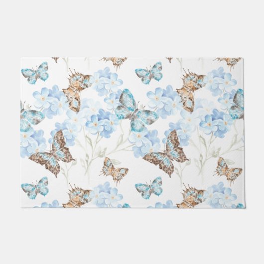Pinned Butterfly Art ドアマット (正面)