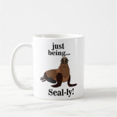 Pinnipeds Seal Funny コーヒーマグカップ (左)