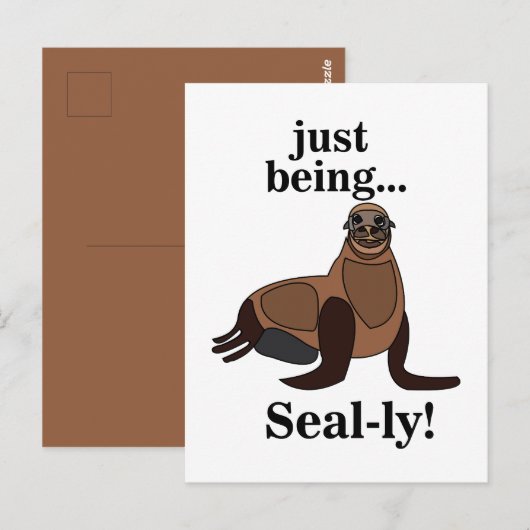 Pinnipeds Seal Funny ポストカード (正面/裏面)