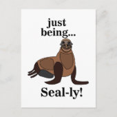 Pinnipeds Seal Funny ポストカード (正面)