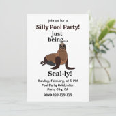 Pinnipeds Seal Funny Pool Party 招待状 (スタンド正面)
