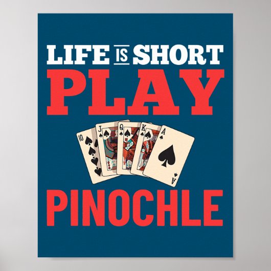 Pinochleゲームルールカードダブルデッキポイント ポスター (正面)