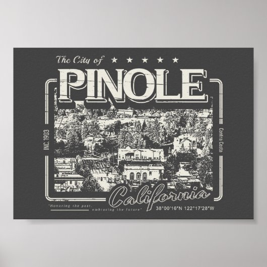 PINOLE CALIFORNIAヴィンテージ – ピノールCA市 ポスター (正面)