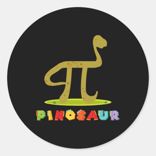 Pinosaur Funny Pi Day Dinosaur Math Lover Science  ラウンドシール (正面)