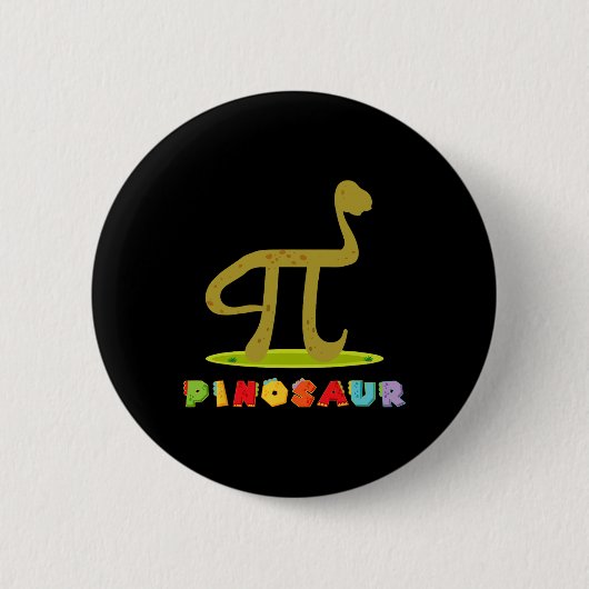Pinosaur Funny Pi Day Dinosaur Math Lover Science  缶バッジ (正面)