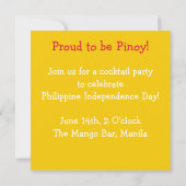 Pinoy Philippine Independence Day Invitation 招待状 (裏面)