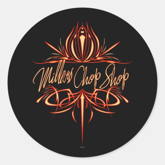 PinstripeロゴI ラウンドシール (正面)