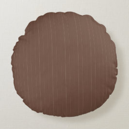 Pinstripe Pillow Round – Beige on Brown ラウンドクッション