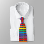 Pinstripe Rainbow and Rainbow Stripes Black ネクタイ (タイ)