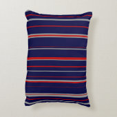 Pinstripes、色は赤、ネイビー、グレー アクセントクッション (裏面(縦))