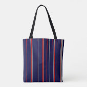 Pinstripes、色は赤、ネイビー、グレー トートバッグ (裏面)