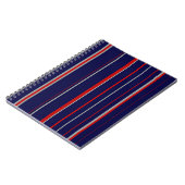 Pinstripes、色は赤、ネイビー、グレー ノートブック (左側)