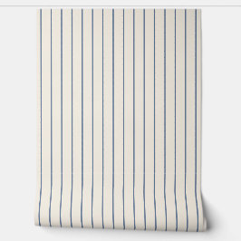 Pinstripes Blue on Ecru Seamless Pattern 壁紙