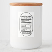 Pintはっきりした Honey Jar栄養ファクトラベル フードラベル (正面)