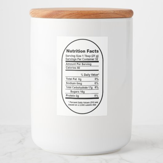 Pintはっきりした Honey Jar栄養ファクトラベル フードラベル (正面)