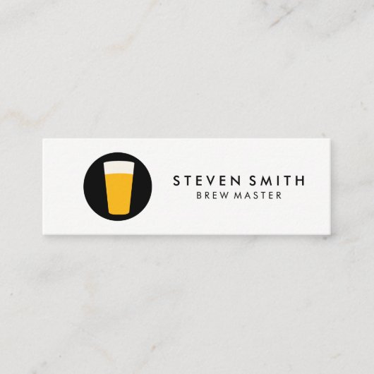 Pint of Beer Logo白黒 スキニー名刺 (正面)