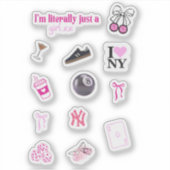 Pinterestガールステッカーパック || 防水性スティック シール (正面)