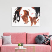 Pinto Horse 威厳のある by BiHrLe Art Canvas Print キャンバスプリント (インサイチュ (リビング))