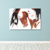 Pinto Horse 威厳のある by BiHrLe Art Canvas Print キャンバスプリント (インサイチュ (ウッドフロア))