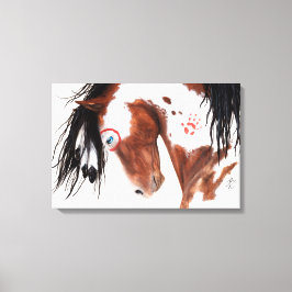 Pinto Horse 威厳のある by BiHrLe Art Canvas Print キャンバスプリント