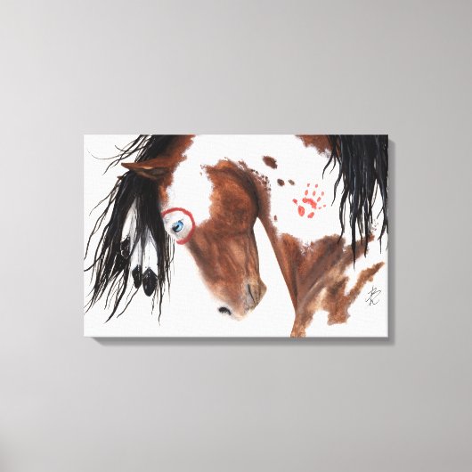Pinto Horse 威厳のある by BiHrLe Art Canvas Print キャンバスプリント (正面)