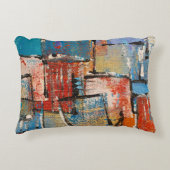 pintura abstracta con estructura pintada a mano アクセントクッション (正面)