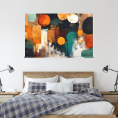 Pintura abstrata tela em canvas キャンバスプリント (インサイチュ (寝室))