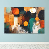 Pintura abstrata tela em canvas キャンバスプリント (インサイチュ (ウッドフロア))