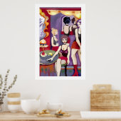 Pintura digital realizada en Photoshop con tableta ポスター (キッチン)