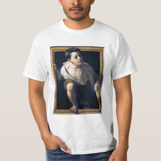 Pintura "Escapando de la crítica" Trampantojo Art Tシャツ (正面)