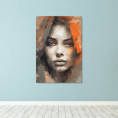 Pintura rosto de mulher Impressão Canvas Premium  キャンバスプリント (インサイチュ (ウッドフロア))