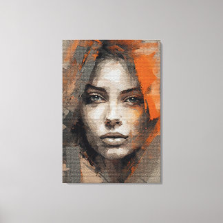 Pintura rosto de mulher Impressão Canvas Premium  キャンバスプリント