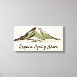 Pintura Rústica: Montaña, Paz y Minimalismo キャンバスプリント