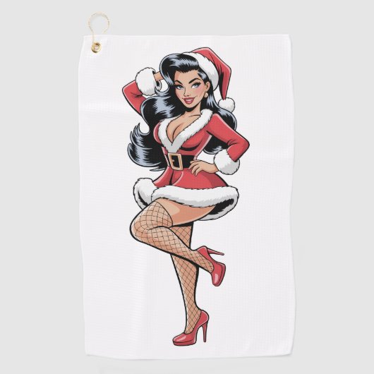 Pinup Santa Babe ゴルフタオル (正面)