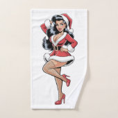 Pinup Santa Babe ハンドタオル (ハンドタオル)