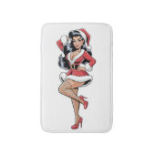 Pinup Santa Babe バスマット (正面縦)